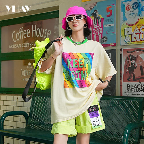 YHAY短袖潮牌薄款印花T恤