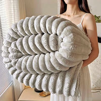 Muji blanket Flannel milk velvet thin cover blanket Spring and Autumn blanket Double-sided office nap sofa blanket thumbnail 5