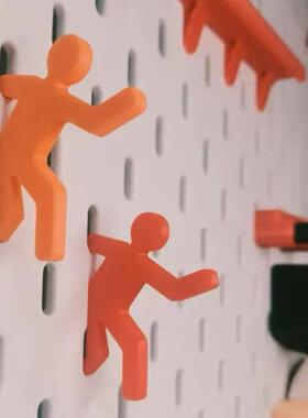 3D打印 兼容宜家SKADIS斯考迪斯 圆孔洞洞板配件创意符号小人挂钩