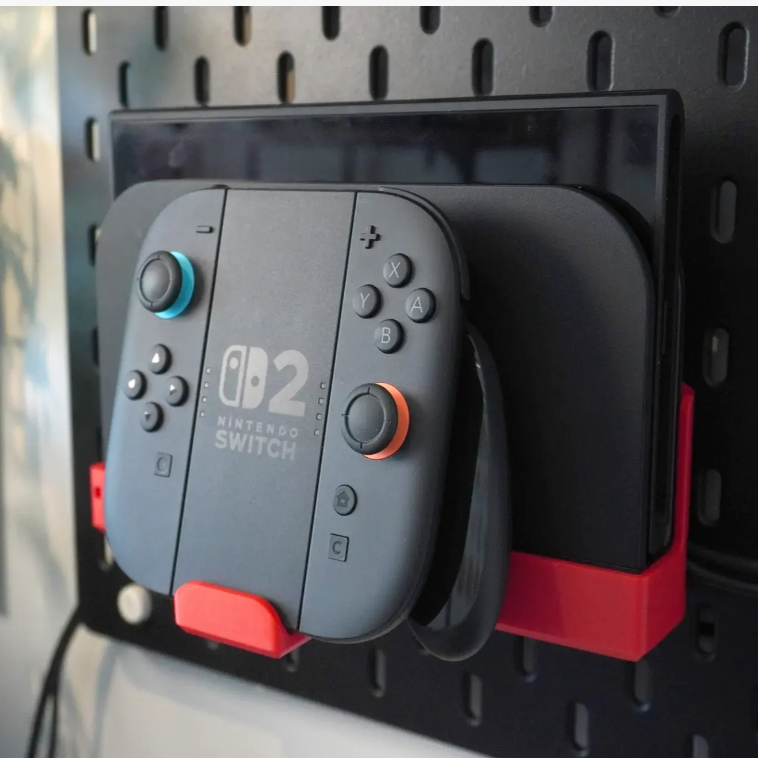 Switch2底座收纳/手柄支架适用宜家SKADIS洞洞板配件可改方孔圆孔