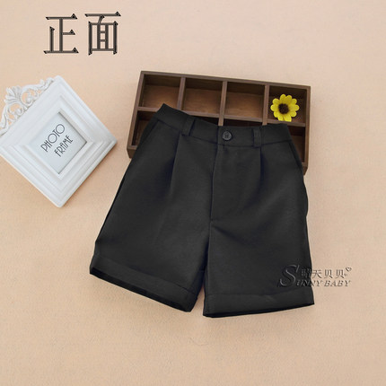 儿童短裤男童西裤花童礼服 西装黑色裤 西服短裤子主持唱歌表演服