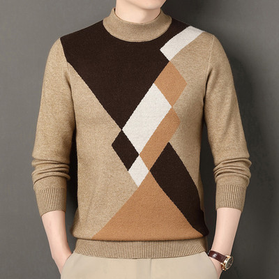 高档男款打底针织衫中年保暖时尚