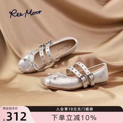 REEMOOR法式蝴蝶结圆头玛丽珍鞋