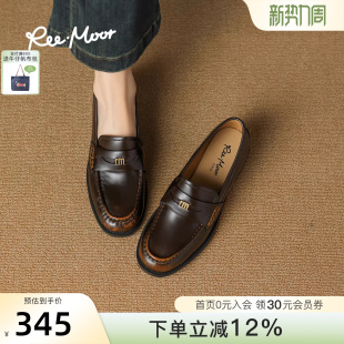 女单鞋 REEMOOR睿慕2026春季 粗跟乐福鞋 英伦风小皮鞋 新款
