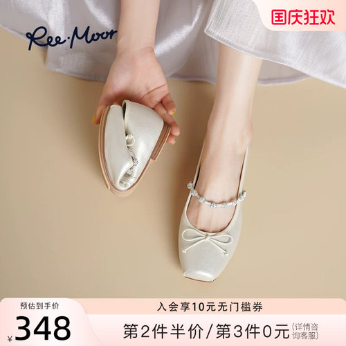 REEMOOR法式一字带蝴蝶结单鞋