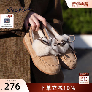 一脚蹬乐福鞋 加绒毛毛雪地靴保暖棉鞋 女 新款 REEMOOR睿慕2024冬季