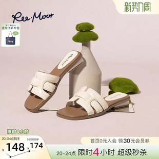 罗马凉拖鞋 REEMOOR睿慕夏季 女外穿凉鞋 平底一字拖鞋 新款