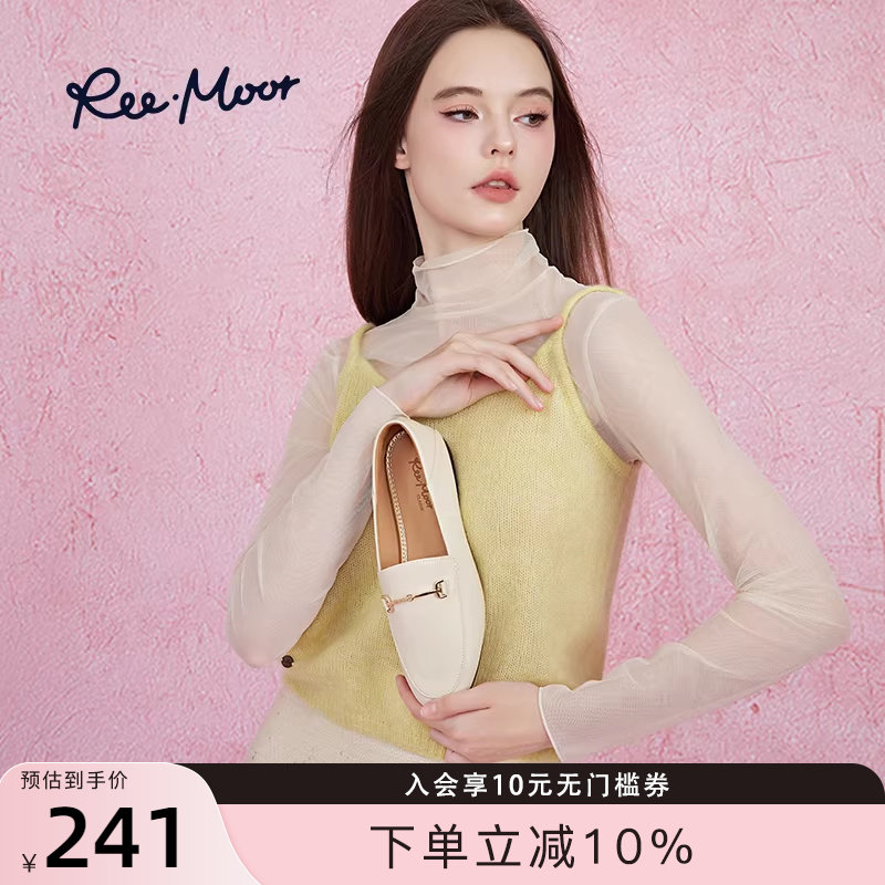 REEMOOR睿慕2026春新款通勤舒适圆头乐福鞋小皮鞋豆豆鞋一