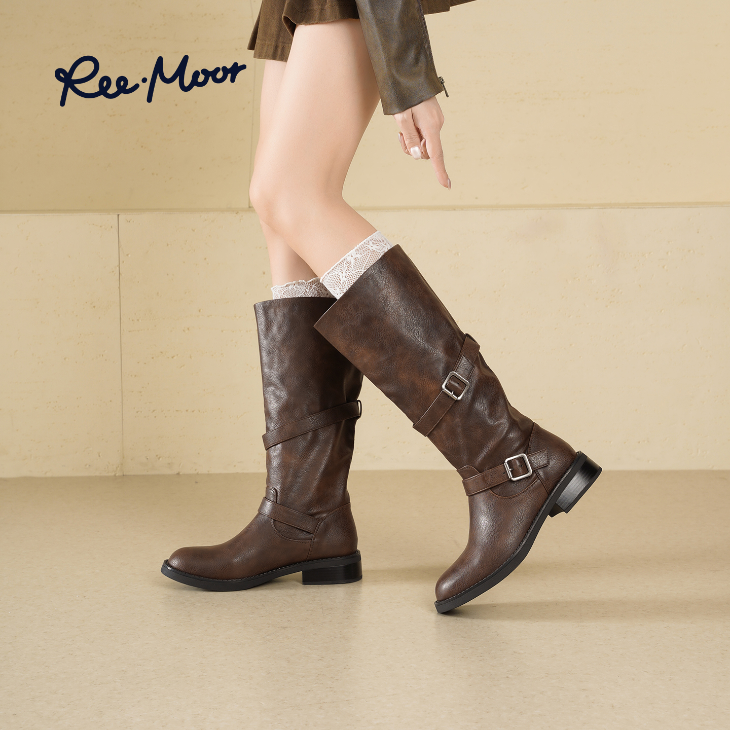 REEMOOR睿慕复古英伦风短靴