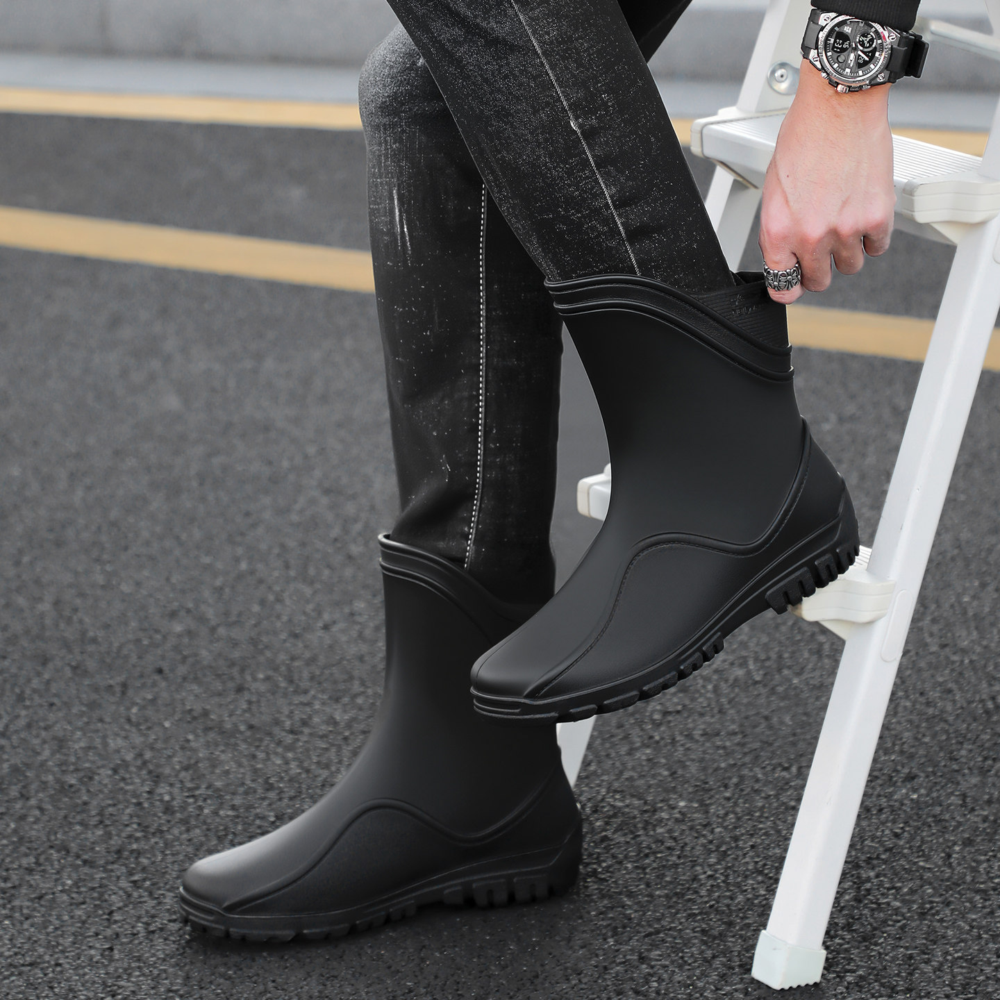 男士钓鱼水鞋雨鞋户外中筒防滑雨靴厨房工作胶鞋劳保洗车套鞋爬山,流行男鞋,雨鞋,淘宝优惠券,粉丝福利购,淘宝优惠卷