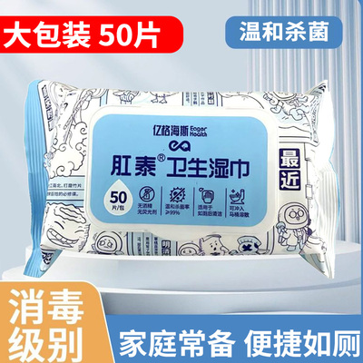 亿格海斯肛泰卫生湿巾200mm*140mm*50片家用湿厕巾湿厕纸