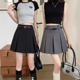 短裙高腰显瘦a字裙 高级感西装 黑色百褶半身裙女大码 春夏2023新款