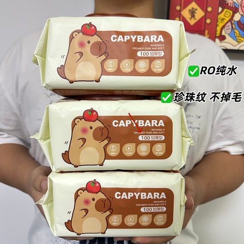 大包湿巾家庭实惠装婴儿湿巾手口清洁用加厚大包装清洁湿纸100抽