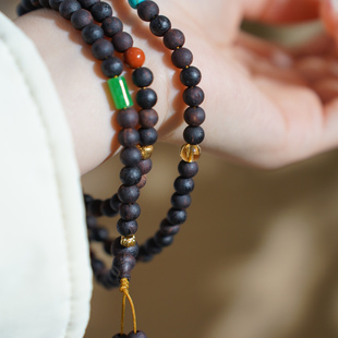 三言香堂 108手串道系流珠 沉水级海南小叶降真香6mm