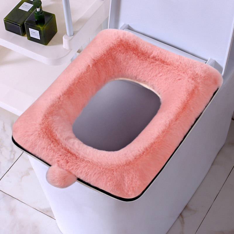 Lót bồn cầu gia dụng lông chồn lót bồn cầu sang trọng nhẹ nhàng giữ ấm lót bồn cầu lông lót bồn cầu mùa đông đệm lót nhung dày dặn