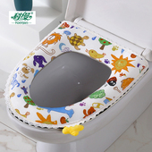 四季 座便器垫 通用防水棉麻印花马桶垫子坐便套马桶坐垫圈加大夏季