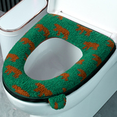 羊羔绒马桶垫加厚加大四季 坐便套 通用卡通可爱家用防尘防水拉链款