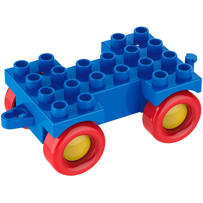 邦宝大颗粒拼装积木公仔车轮底盘