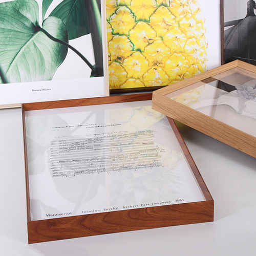 简约木纹铝合金相框窄边拼图框