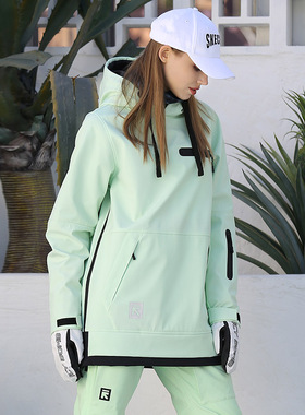 RUNNING RIVER奔流户外单板双板防风女式滑雪服软壳帽衫G1250