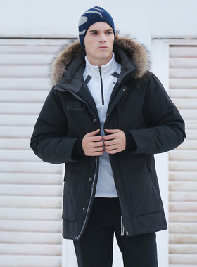 RUNNING RIVER奔流户外男式登山保暖中长款加厚派克羽绒服0346