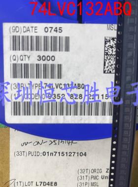 74LVC132ABQ,115 丝印C132A DHVQFN-14 与非门逻辑芯片 全新原装
