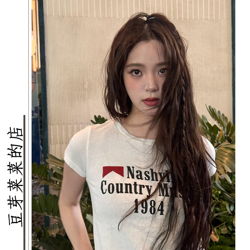 美式字母印花圆领短袖T恤女夏