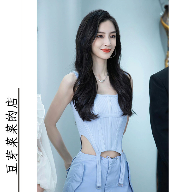 辣妹修身显瘦吊带上衣女性感束身挂钩打底衫内搭外穿鱼骨螺纹背心
