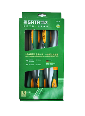 sata世达工具电工一字十字螺丝批5件套装组合起子强磁螺丝刀09334