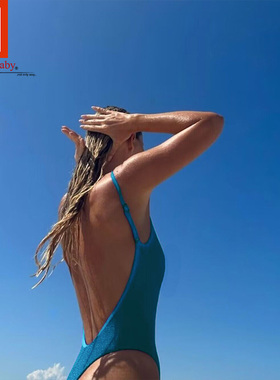 MEMORYBABY2026新款欧美风度假性感大露背显瘦细肩带连体泳衣女