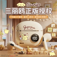 Беспроводная Bluetooth-гарнитура Sanrio, новинка 2026 года, официальные оригинальные спортивные вкладыши с шумоподавлением, длительный срок службы батареи, большая батарея