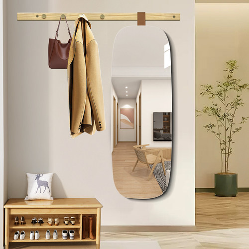奥比木现代简约方形R角衣帽架镜