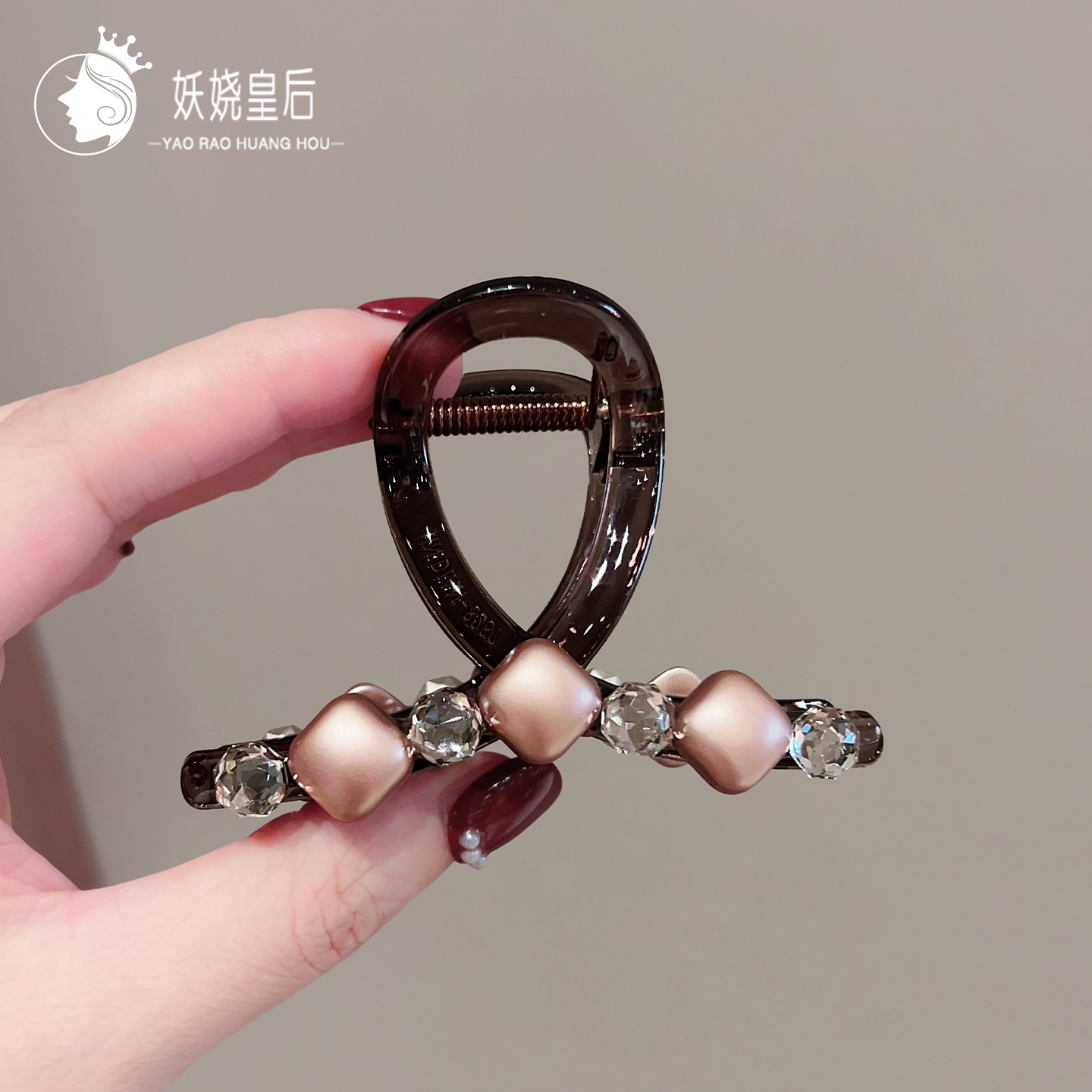 高级感后脑勺盘发鲨鱼夹半扎发夹