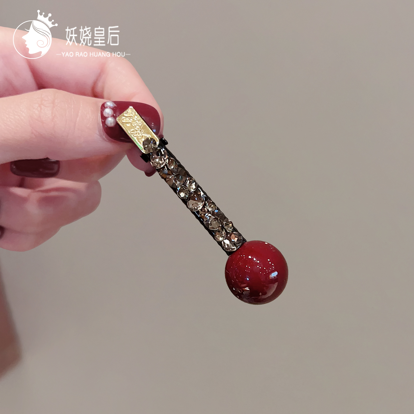 红色鸭嘴夹ins风侧夹边夹发夹女