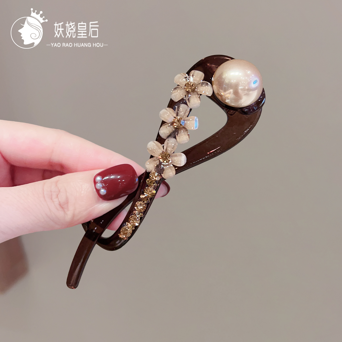 2025新款发夹女高级感花朵扭扭夹女后脑勺盘发香蕉夹子发卡一字夹