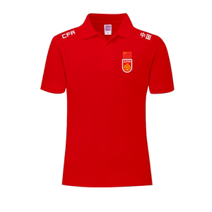 中国国家队助威亚洲杯足球迷服爱国POLO衫男女翻带领短袖T恤半袖