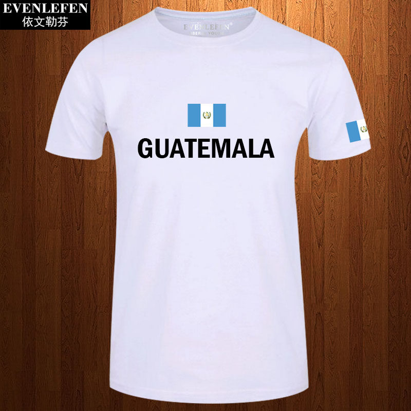 危地马拉队短袖t恤衫男女运动足球衣服球迷服休闲队服半截袖体恤