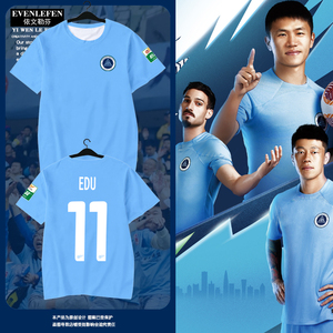 2024赛季深圳新鹏城队服足球衣服速干短袖T恤衫男女球迷冰丝半袖