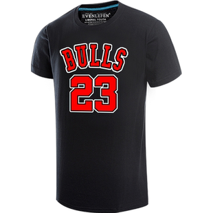 公牛队服T恤短袖男士学生篮球运动服球衣服半截袖衫米罗蒂奇罗斯