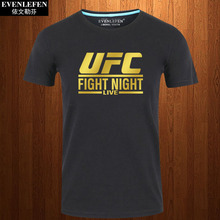 拳击武术上衣服纯棉半截袖 夏体恤衫 UFC终极格斗冠军赛T恤短袖 男士