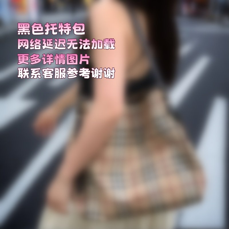 博宝罗25新款时尚百搭格纹托特包女包单肩变形包通勤妈咪包腋下包