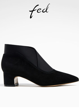 fed尖头时装靴冬季新款靴子踝靴瘦瘦靴弹力靴短靴女款R0927-ZC261