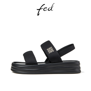 女款 女鞋 增高面包凉鞋 ZCA389 D0420 夏季 fed软底运动沙滩凉鞋 新款