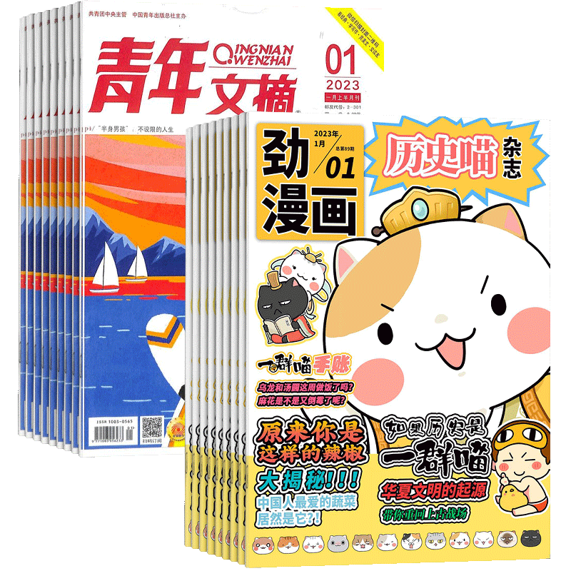 历史喵+青年文摘杂志组合