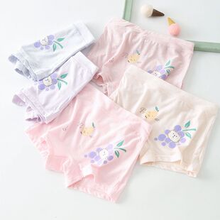 夏季女童纯棉内裤儿童中大童平角卡通四角裤莫代尔透气不夹pp短裤