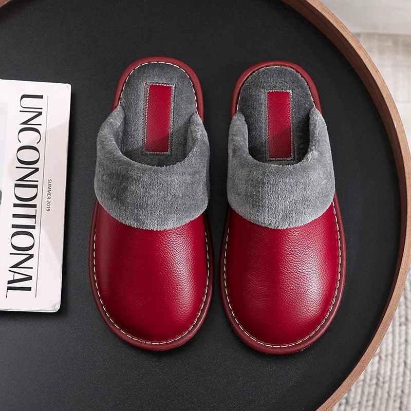 真皮面居家保暖棉拖鞋冬季男女室内防水防滑软底静音厚底牛皮托鞋,居家布艺,居家棉拖/棉鞋,淘宝优惠券,粉丝福利购,淘宝优惠卷