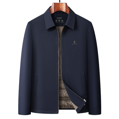 [拒水安心鹅绒]梦特娇男士羽绒服冬季商务翻领羽绒夹克保暖外套J