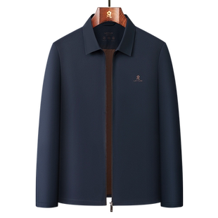 [防泼水免烫/定制内衬]梦特娇春季男士夹克翻领商务行政外套抗皱J