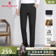 梦特娇秋季 保型抗皱 男士 西裤 免烫J 直筒商务休闲合体长裤 绵羊毛