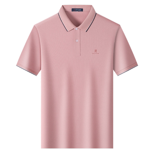 [索罗娜凉感/长绒棉]梦特娇夏季男短袖polo衫纯色棉T恤抗皱透气J